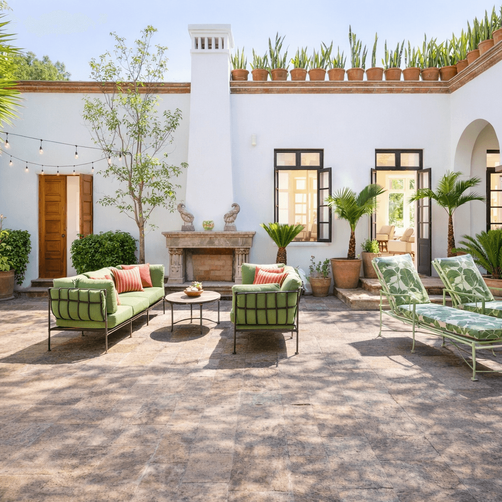 Breathtaking Casa Blanca — Guadiana, San Miguel de Allende — photo 26 — enchanting colonial courtyard with fireplace
