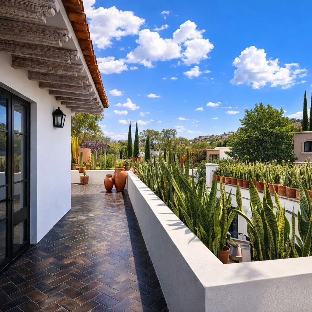 Breathtaking Casa Blanca — Guadiana, San Miguel de Allende — photo 40 — serene rooftop terrace, elevated mountain views
