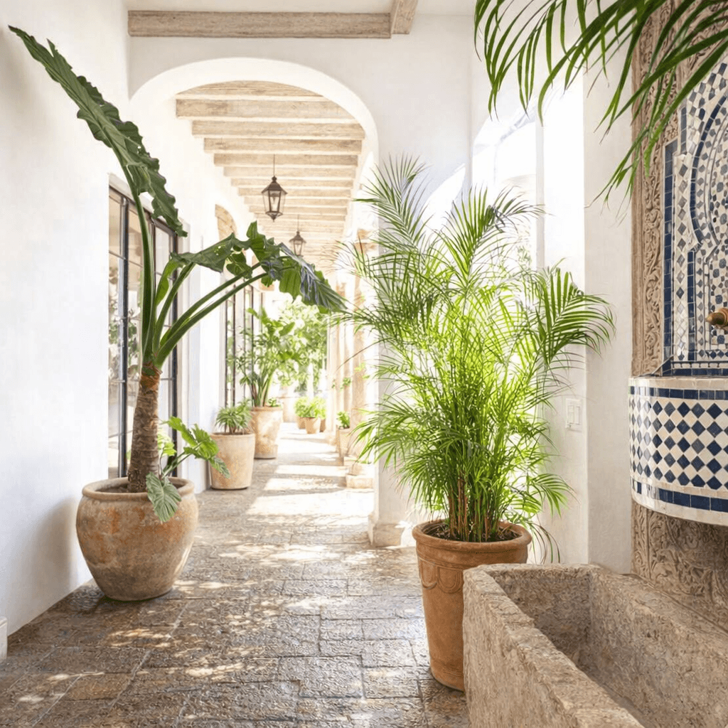 Breathtaking Casa Blanca — Guadiana, San Miguel de Allende — photo 16 — serene colonnade bathed in sunlight