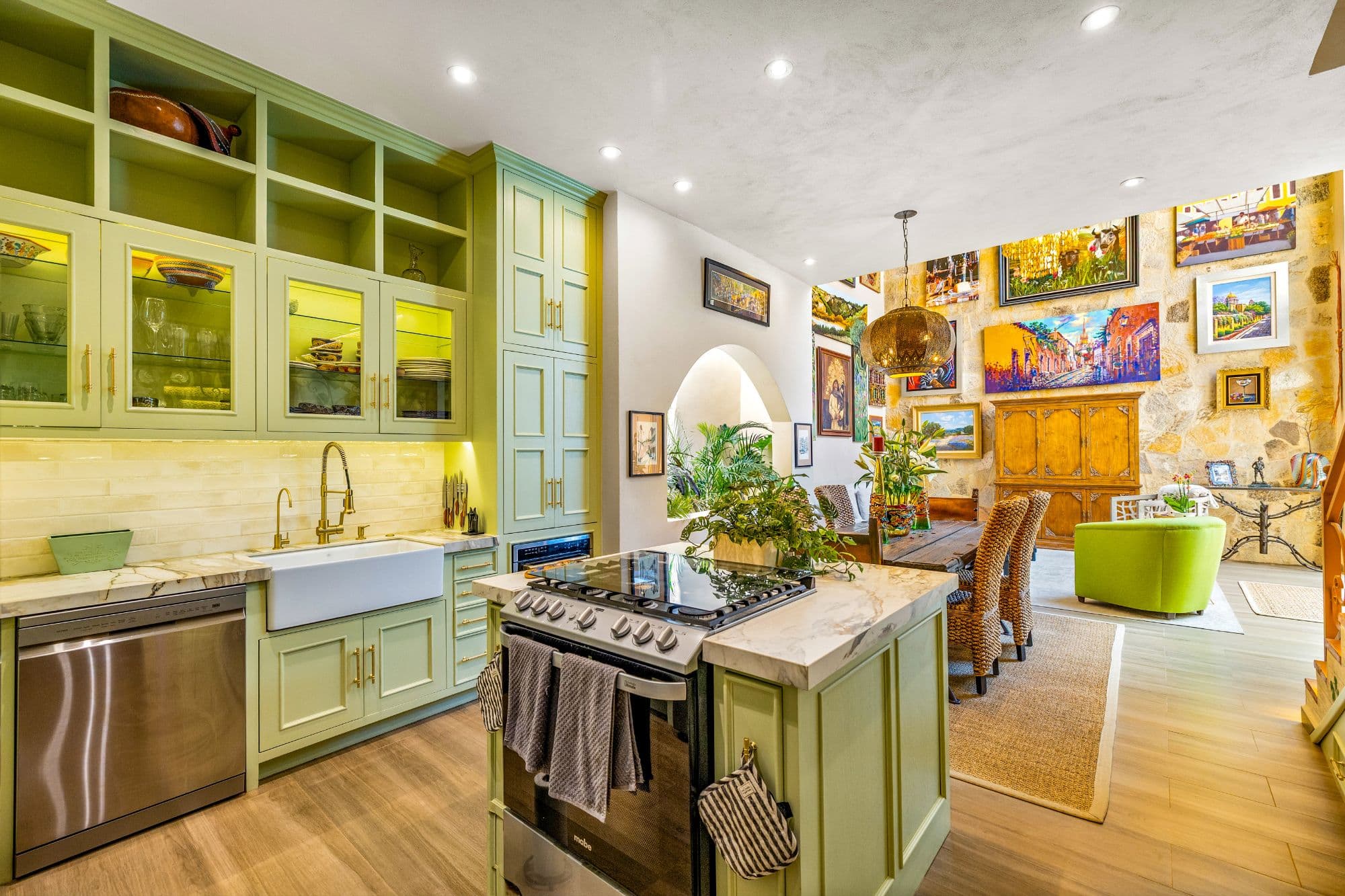 Casa Noble — Guadalupe, San Miguel de Allende — photo 3 — vibrant chef's kitchen, artfully curated