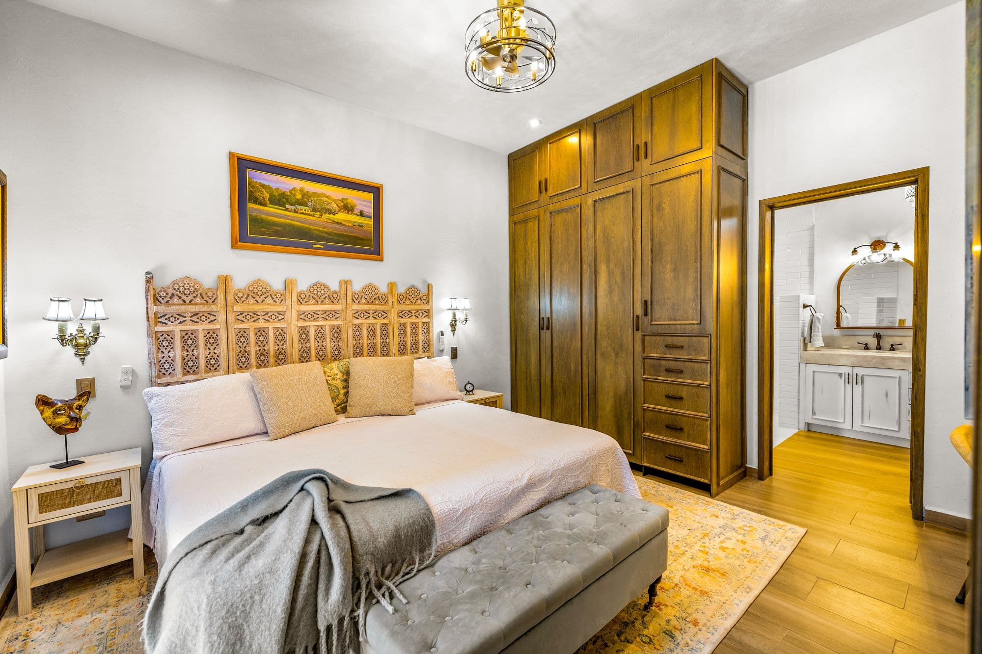 Casa Noble — Guadalupe, San Miguel de Allende — photo 2 — elegant master suite, artisan details, spa bath