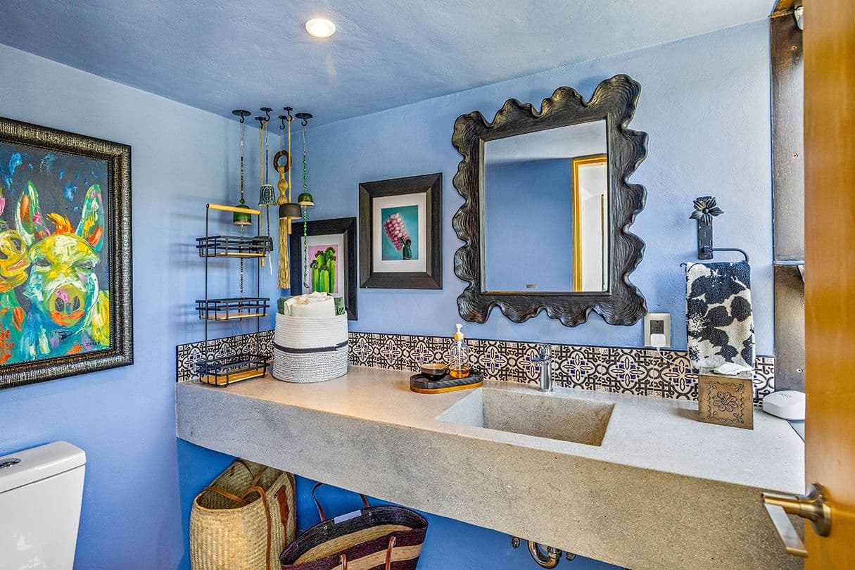 Casa 19 — Centro, San Miguel de Allende — photo 20 — vibrant artisan bathroom with talavera charm