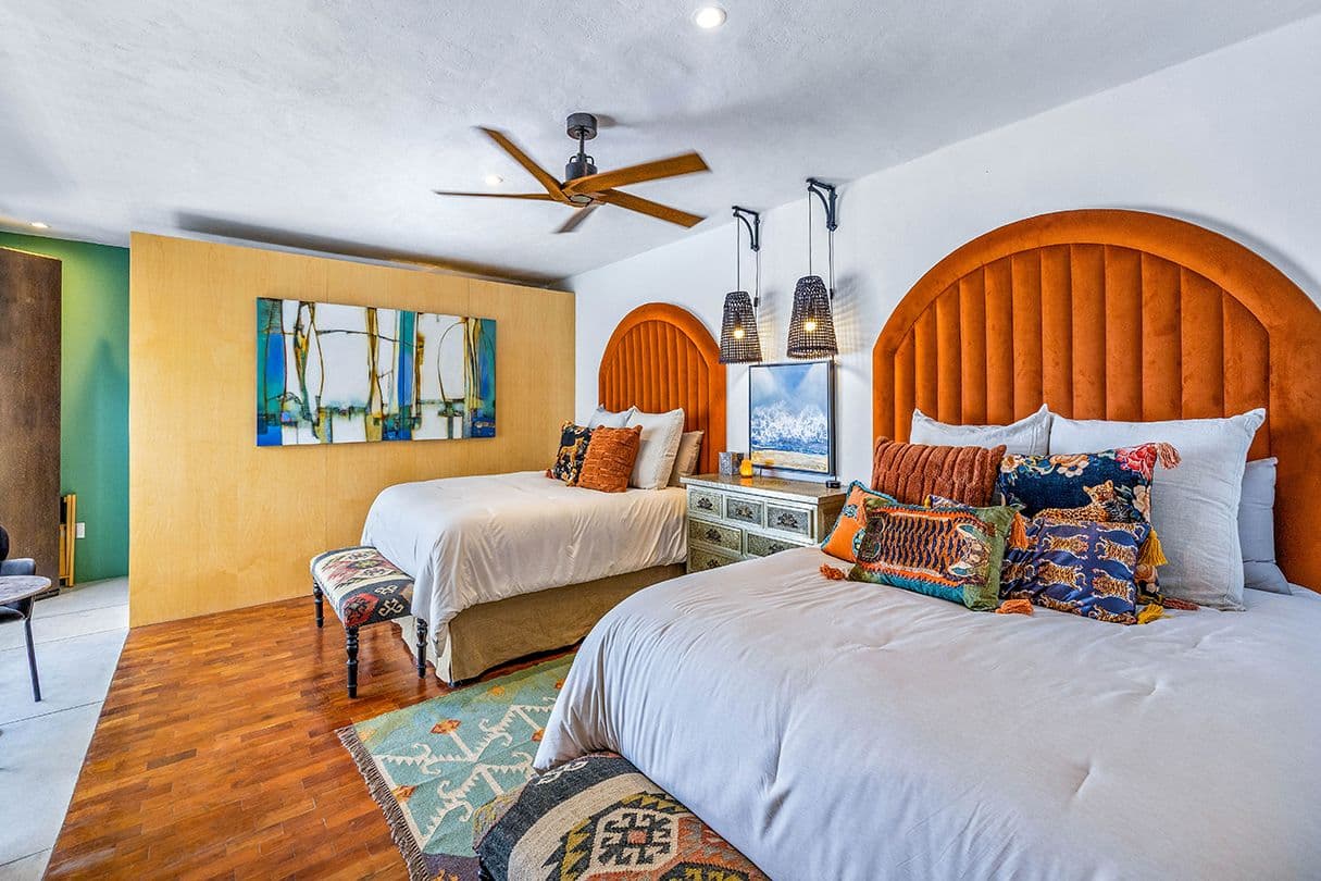 Casa 19 — Centro, San Miguel de Allende — photo 14 — vibrant dual-bed guest sanctuary, artisan charm