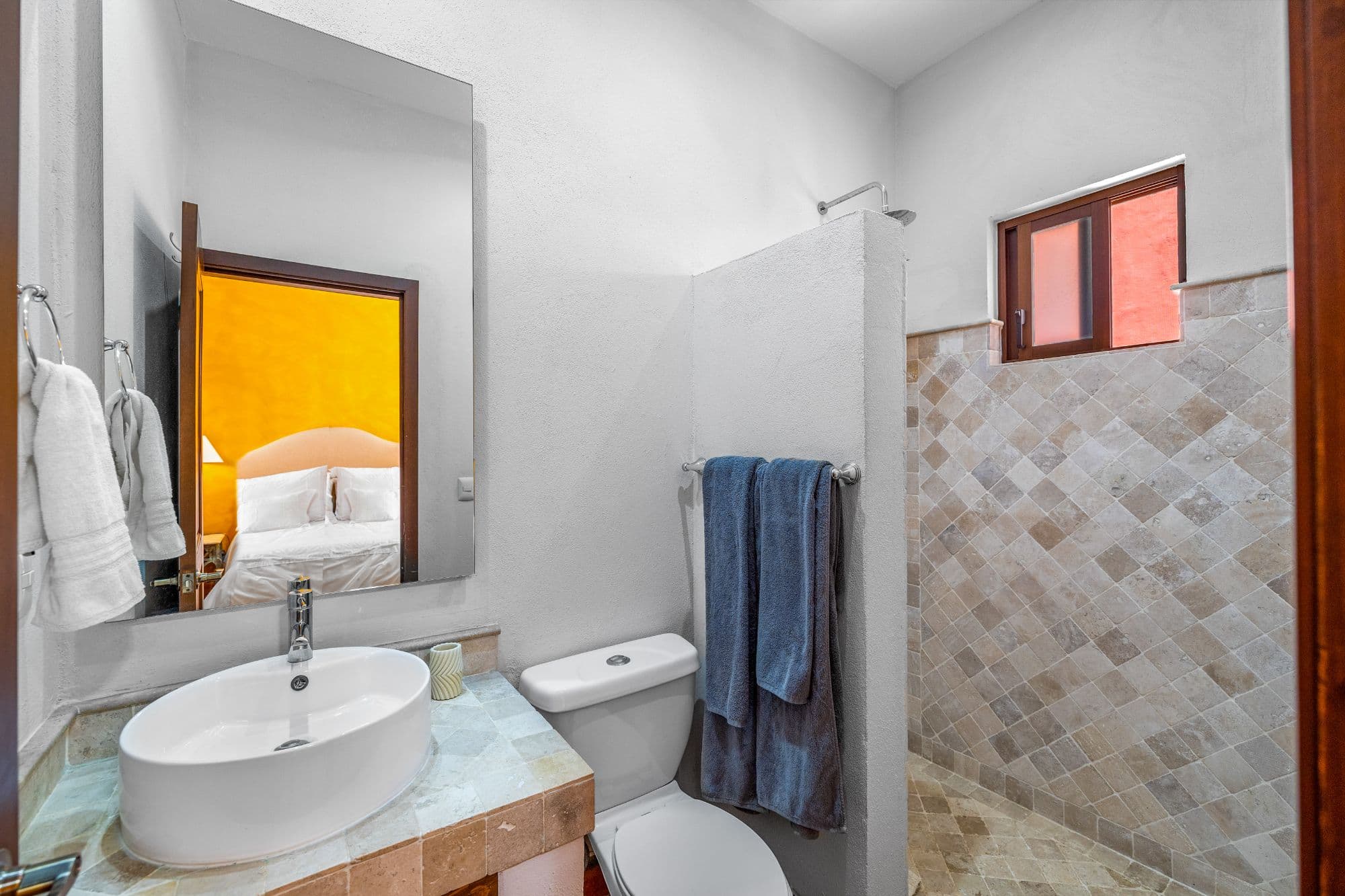 Condo Girasoles — San Miguel de Allende Centro, San Miguel de Allende — photo 17 — spa-inspired ensuite with designer finishes