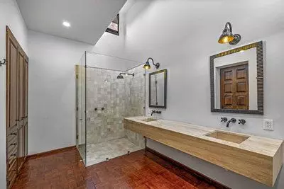 Casa Bamboo — Ojo de Agua, San Miguel de Allende — photo 18 — spa-inspired primary bathroom, artisanal finishes