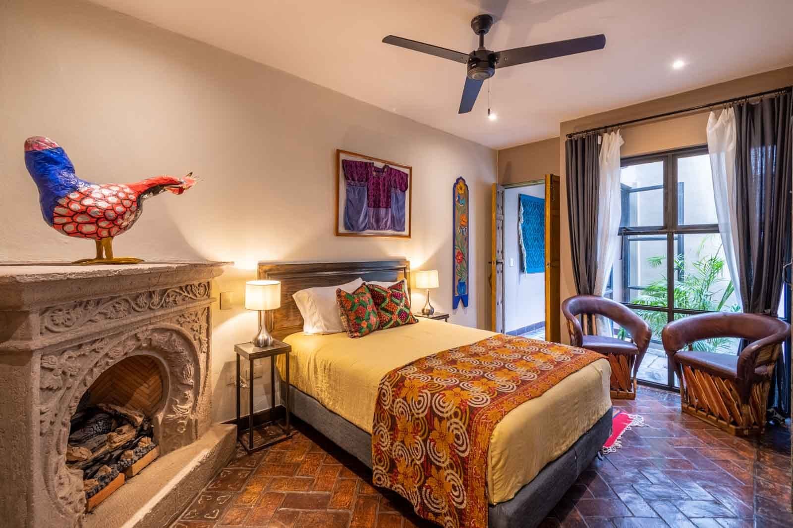 Casa de la Felicidad — San Antonio, San Miguel de Allende — photo 9 — artfully curated colonial bedroom elegance