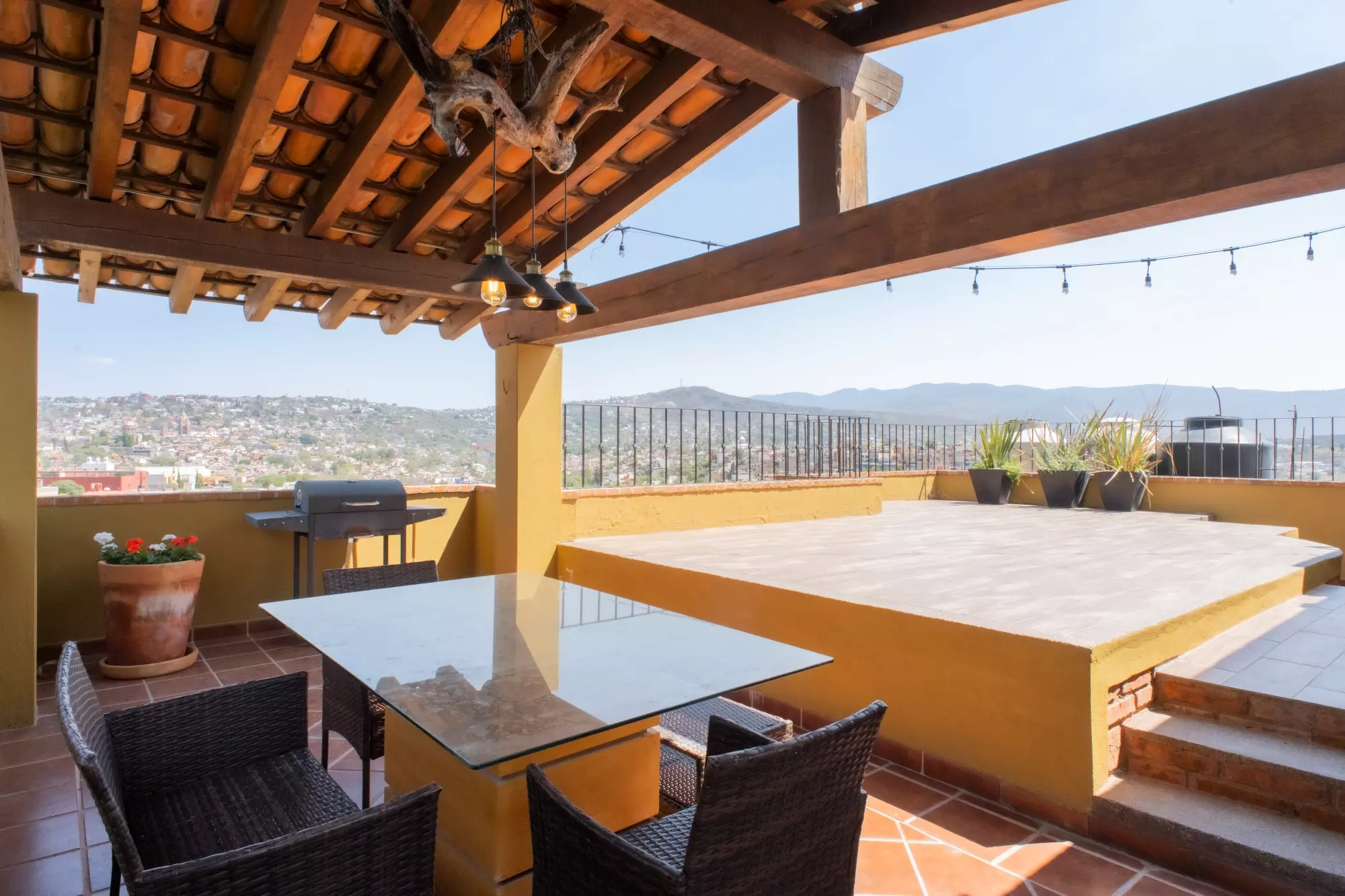 CASA LINDA — Lindavista, San Miguel de Allende — photo 18 — panoramic mountain views, sophisticated entertainment terrace