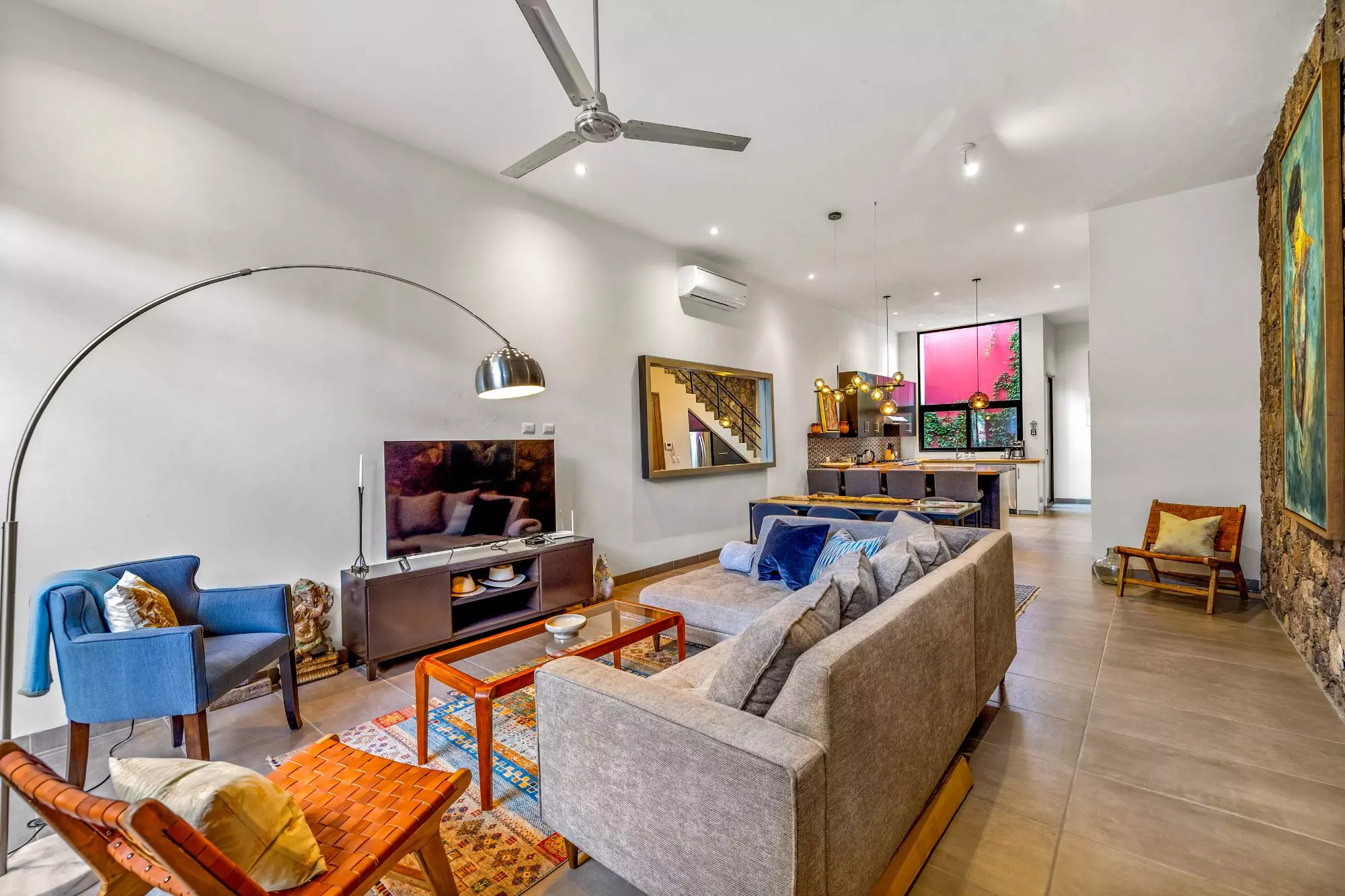 Casa Nochevieja — Guadalupe, San Miguel de Allende — photo 2 — contemporary open-concept living space brilliantly designed