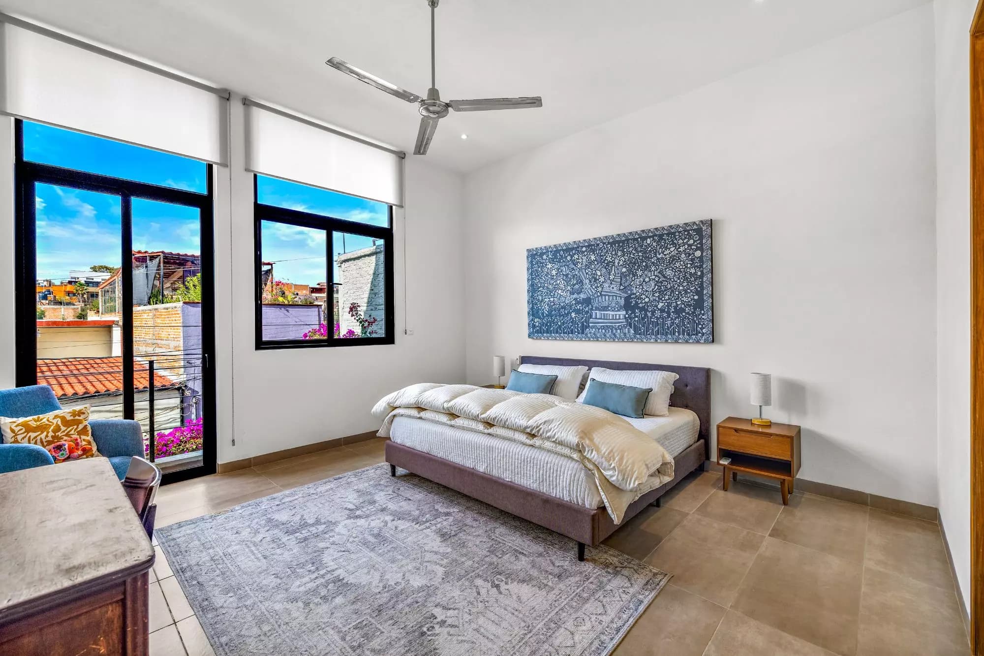 Casa Nochevieja — Guadalupe, San Miguel de Allende — photo 15 — luminous master suite, rooftop terrace views