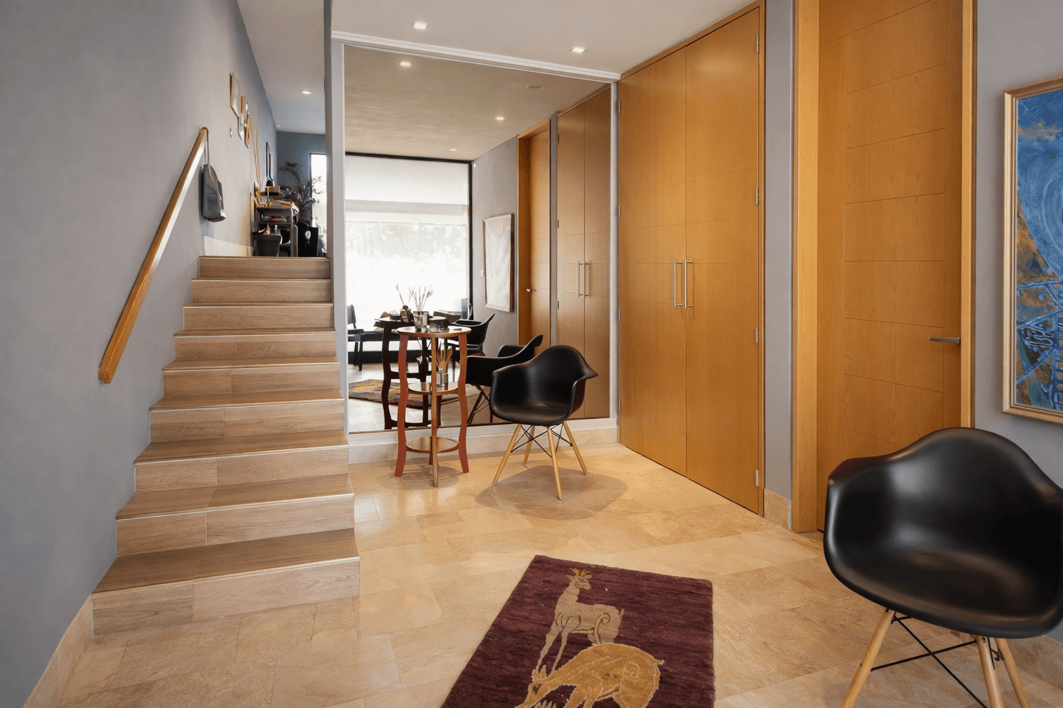 Casa Andrea — Valle del Maíz, San Miguel de Allende — photo 3 — modern entryway with elegant wood finishes