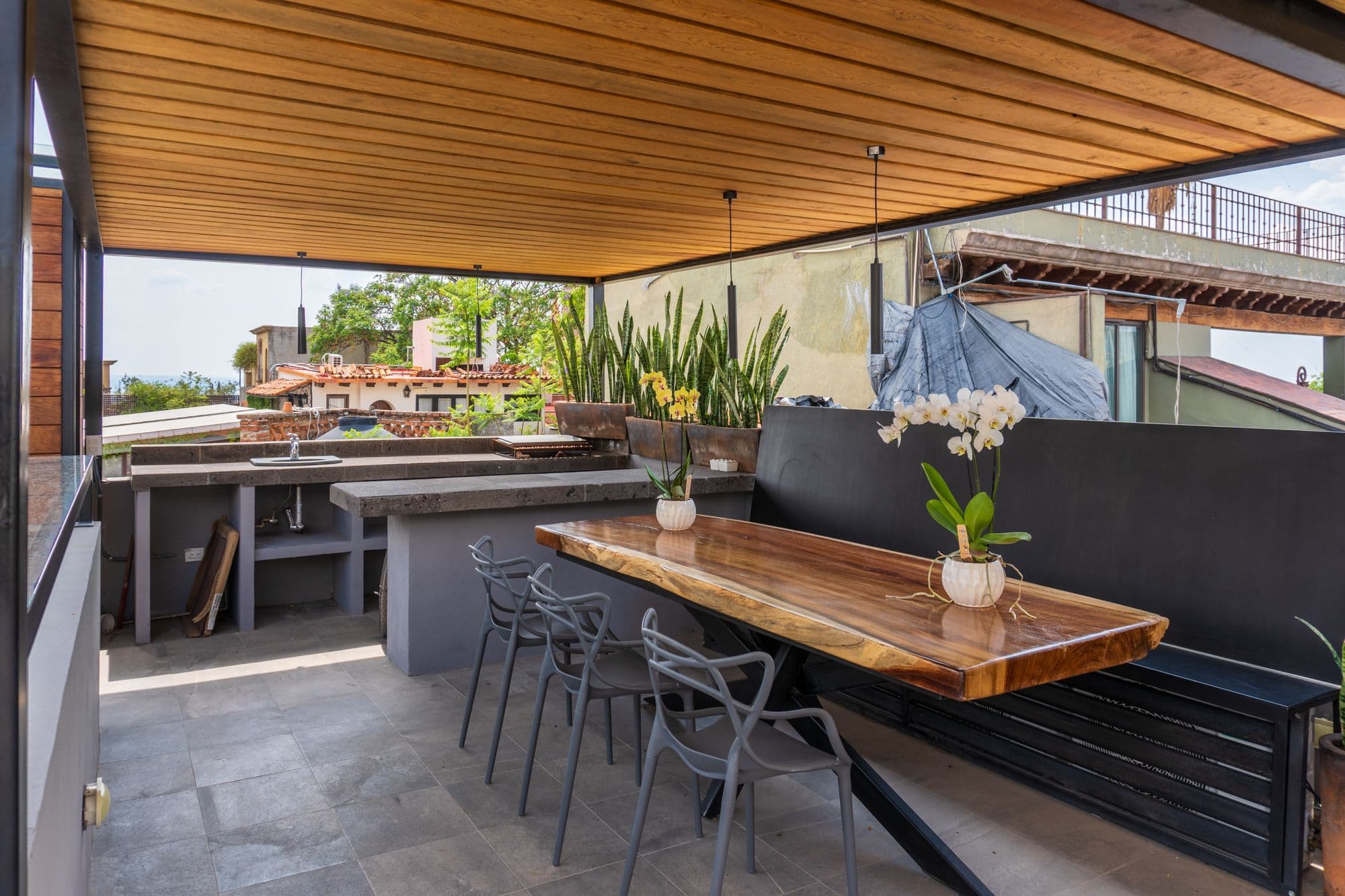 CASA XANTHE — Centro, San Miguel de Allende — photo 22 — sophisticated rooftop entertaining space, panoramic views