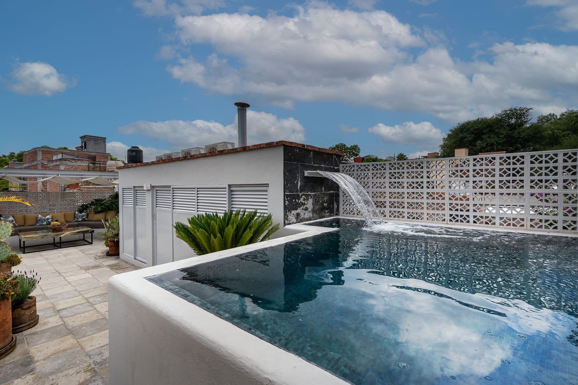 The Brooklane — Centro, San Miguel de Allende — photo 6 — sophisticated rooftop oasis with cascading water features