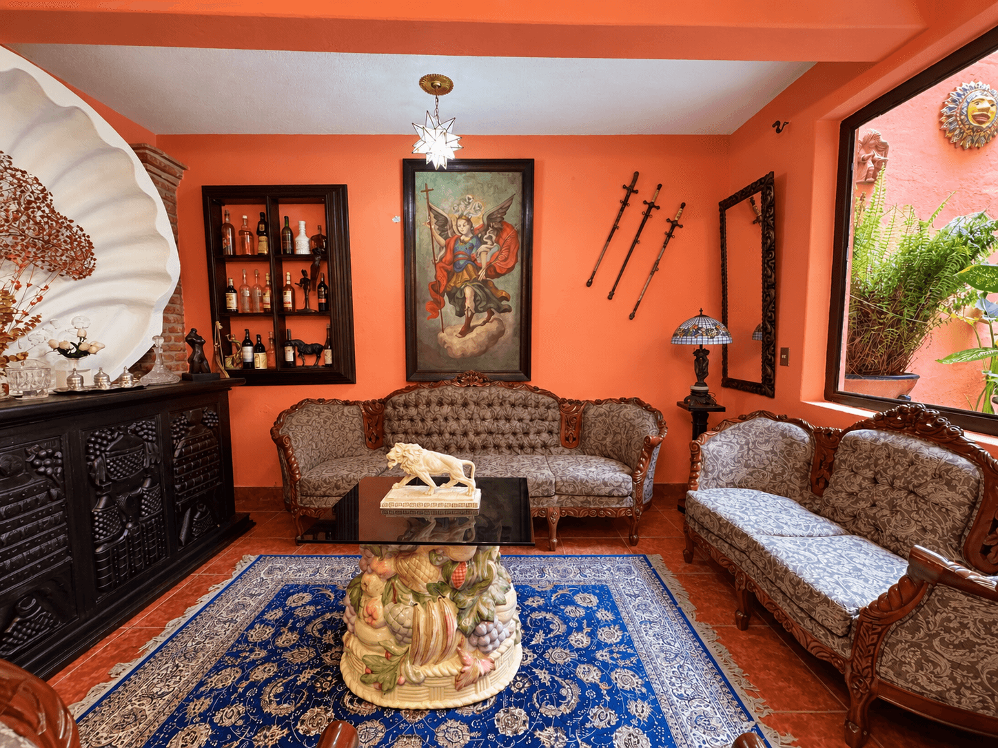 CASA MARIA — Centro, San Miguel de Allende — photo 4 — vibrant colonial living room, authentic elegance