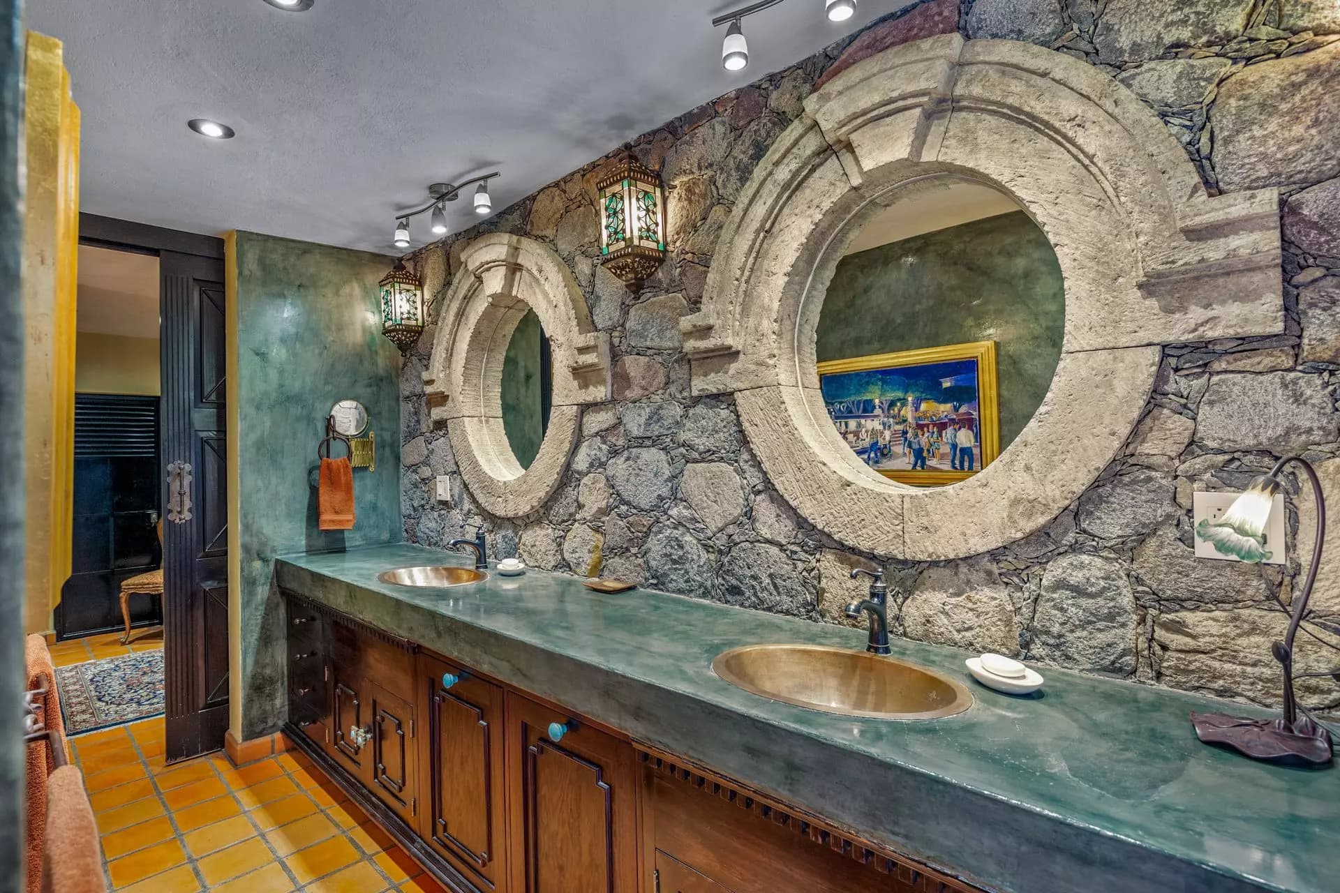 Casa Flora — Guadiana, San Miguel de Allende — photo 23 — artisanal bathroom with authentic stone character