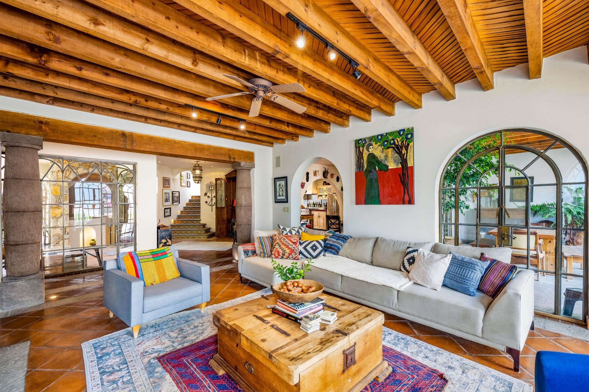 Casa Colonial Eclectica — San Antonio, San Miguel de Allende — photo 6 — soaring beamed ceilings, artfully curated interiors
