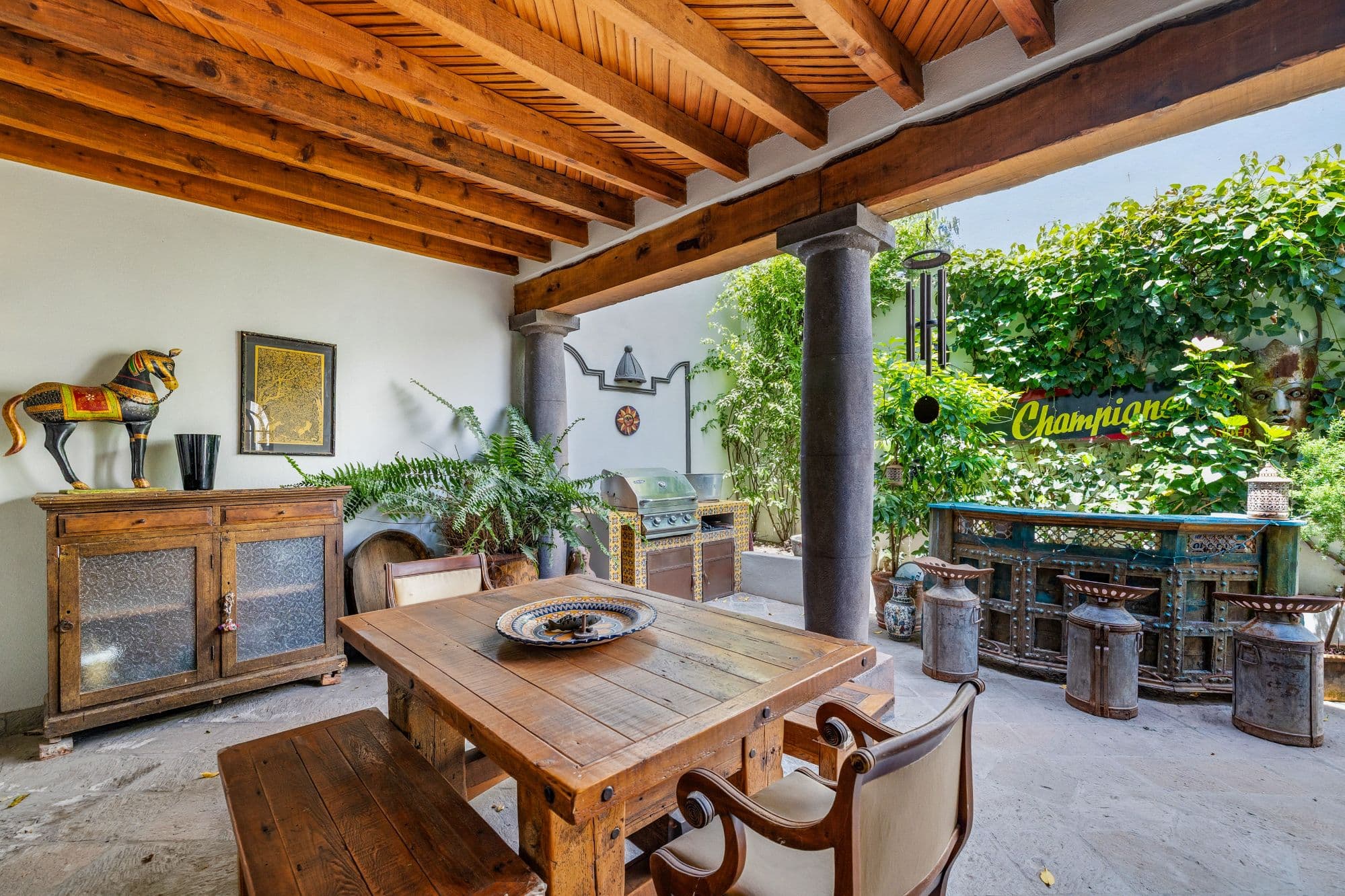 Casa Colonial Eclectica — San Antonio, San Miguel de Allende — photo 11 — rustic charm meets outdoor entertaining elegance