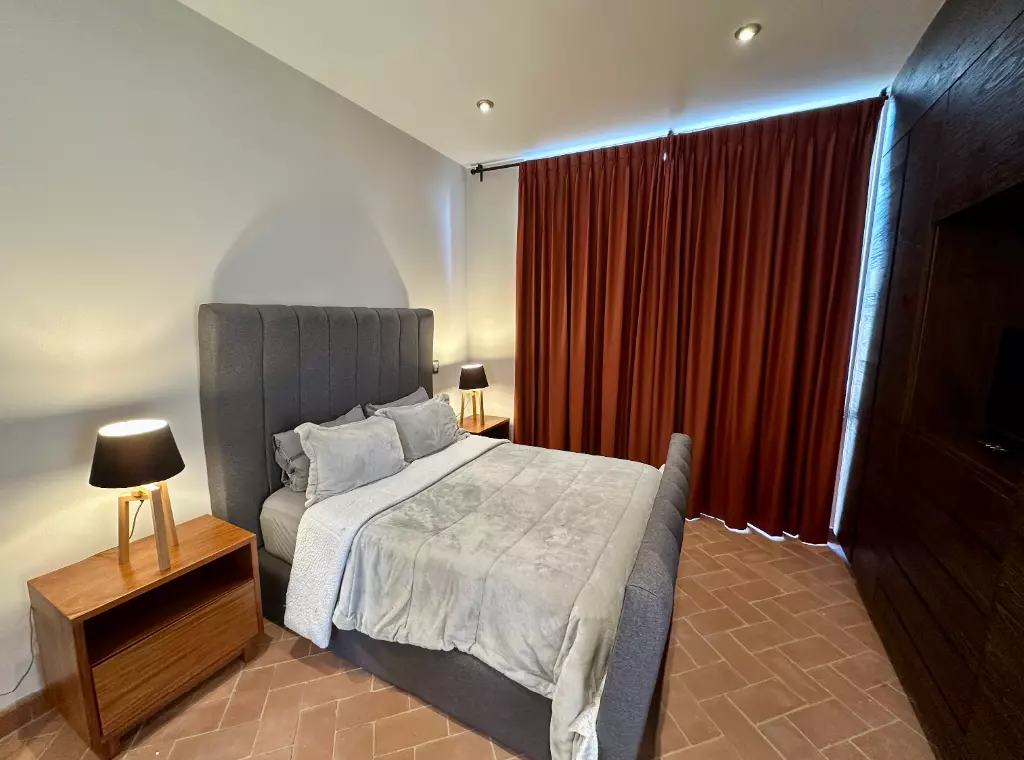 Casa Paraiso Arcangeles — El Paraiso, San Miguel de Allende — photo 5 — sophisticated bedroom with ambient lighting