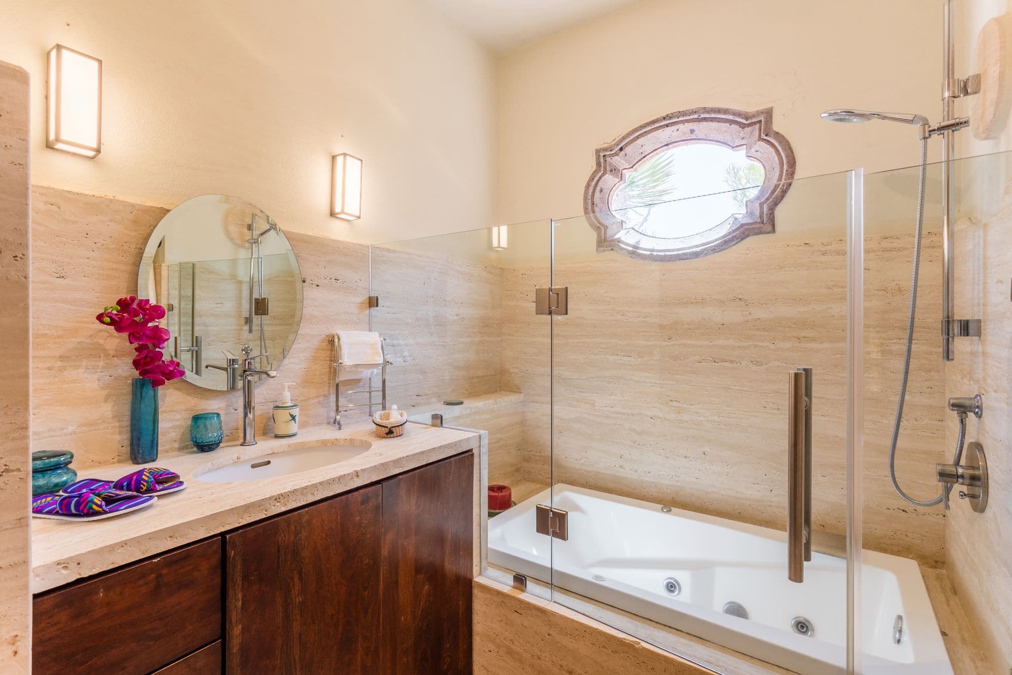 Casa de los Limones — San Antonio, San Miguel de Allende — photo 21 — spa-inspired travertine sanctuary