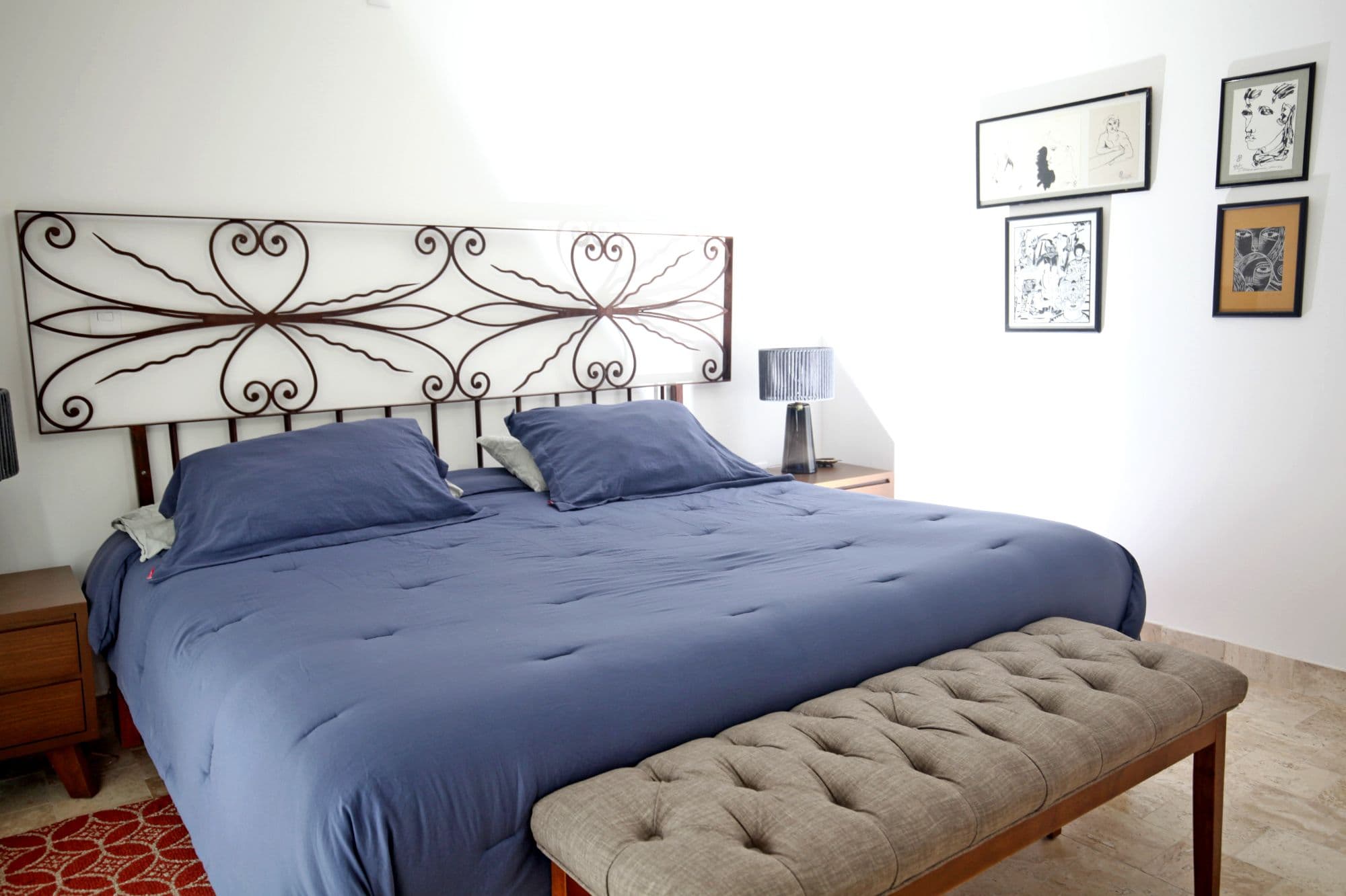 Casa Angeles Residencial La Luminaria — Atascadero (Arcos de San Miguel), San Miguel de Allende — photo 18 — serene bedroom, artisanal wrought-iron elegance