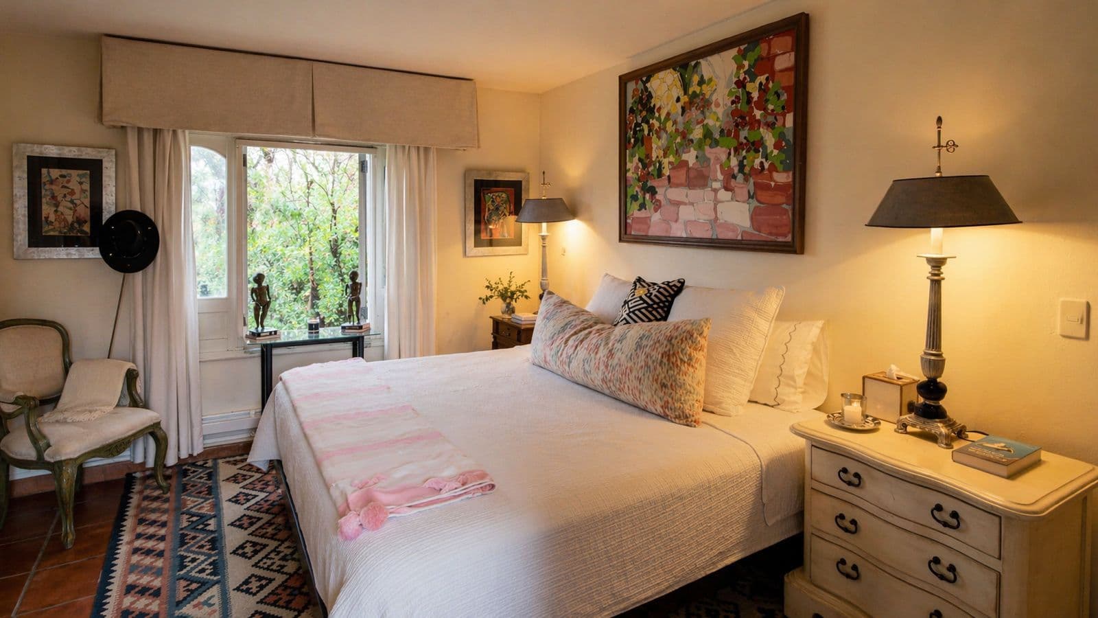Casa Baeza — Centro, San Miguel de Allende — photo 6 — sunlit bedroom, garden views, refined elegance