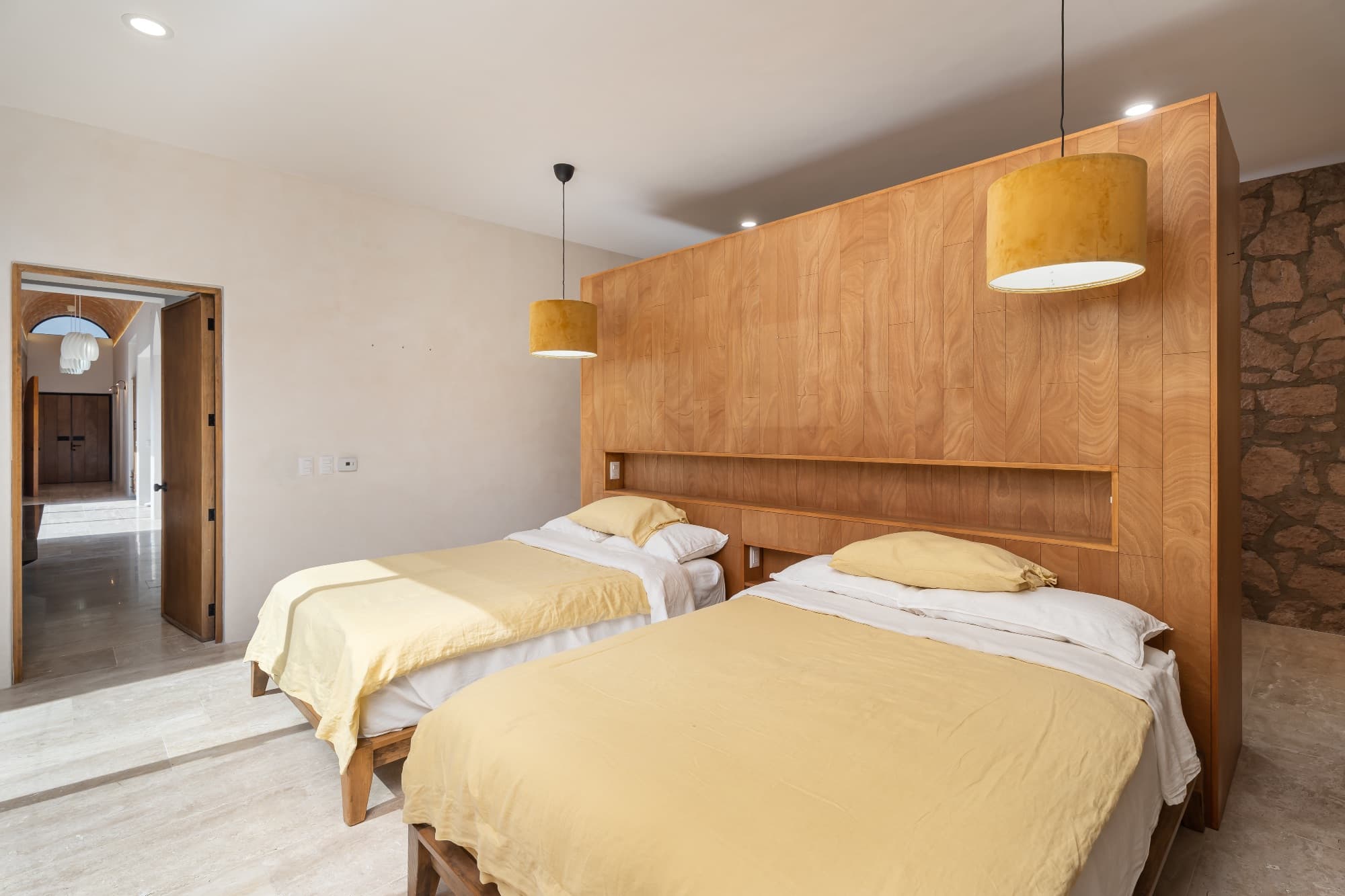Santuario Tierra Viva — Sosnabar, San Miguel de Allende — photo 31 — sophisticated guest suite, warm wood elegance