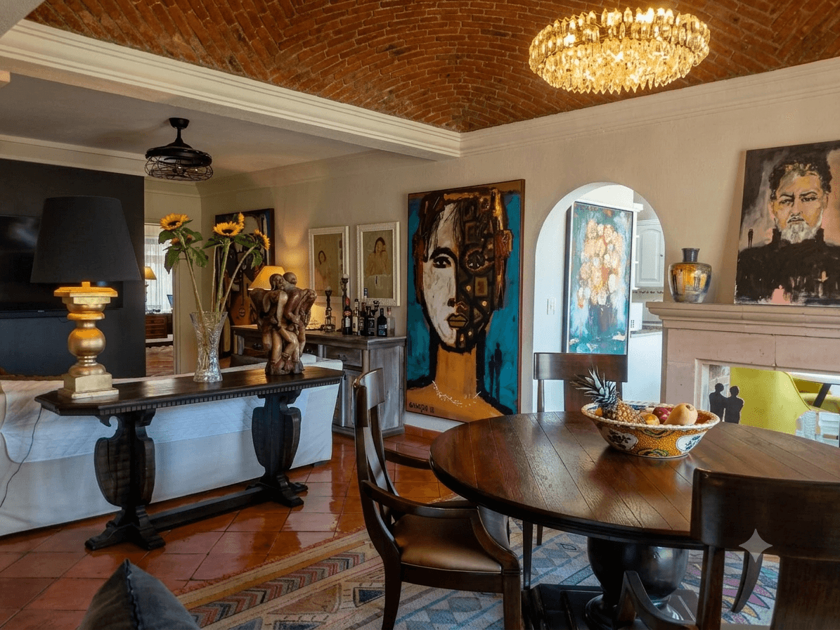 Condo Sto. Domingo — Centro, San Miguel de Allende — photo 3 — sophisticated entertaining space, soaring brick ceilings