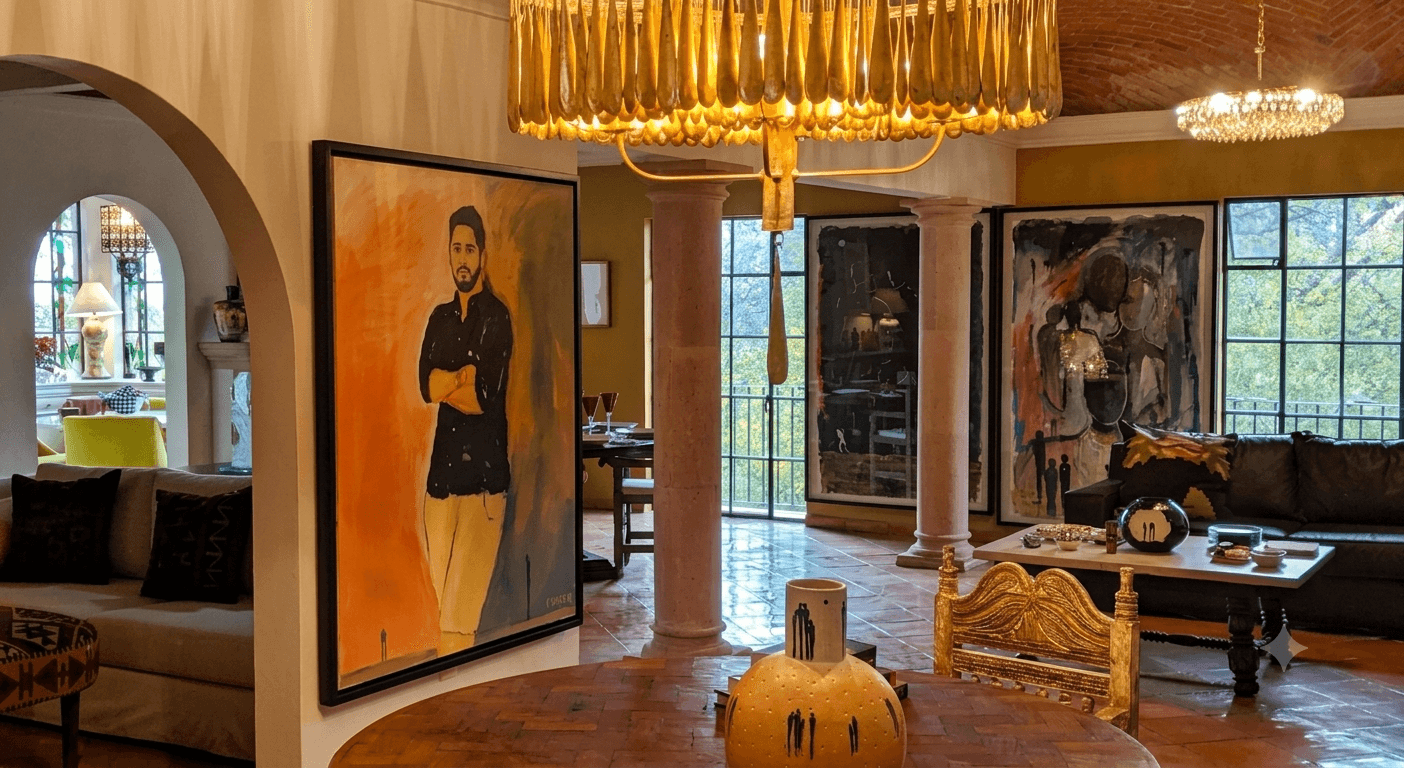 Condo Sto. Domingo — Centro, San Miguel de Allende — photo 2 — sophisticated gallery living with golden light