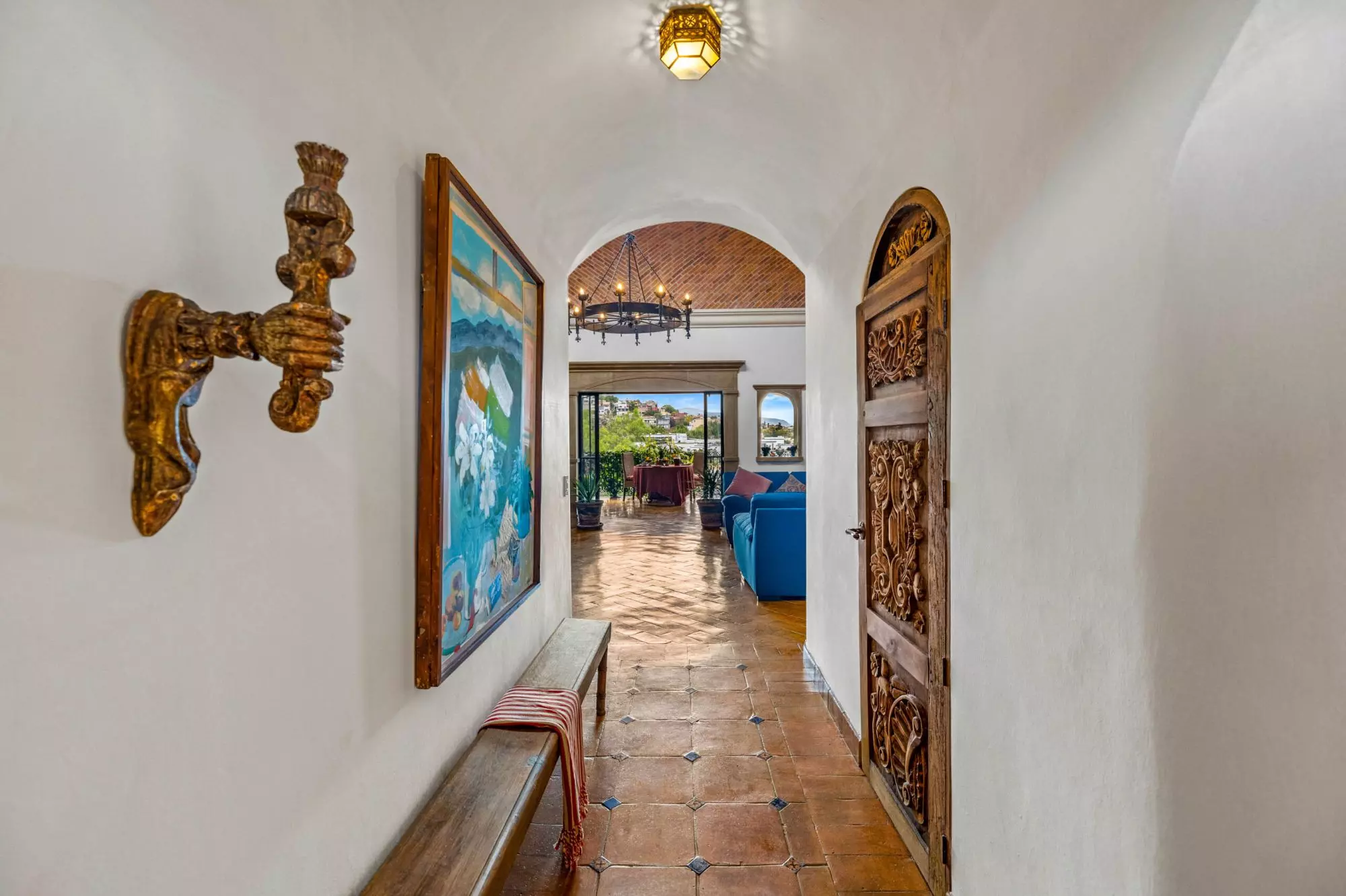 Casa Noche Mágica — El Obraje, San Miguel de Allende — photo 20 — elegant arched corridor, authentic colonial charm