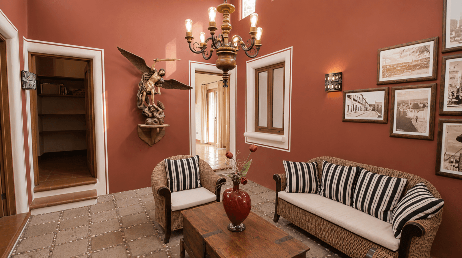 Casa Encantada — Sosnabar, San Miguel de Allende — photo 12 — elegant terracotta salon, colonial charm
