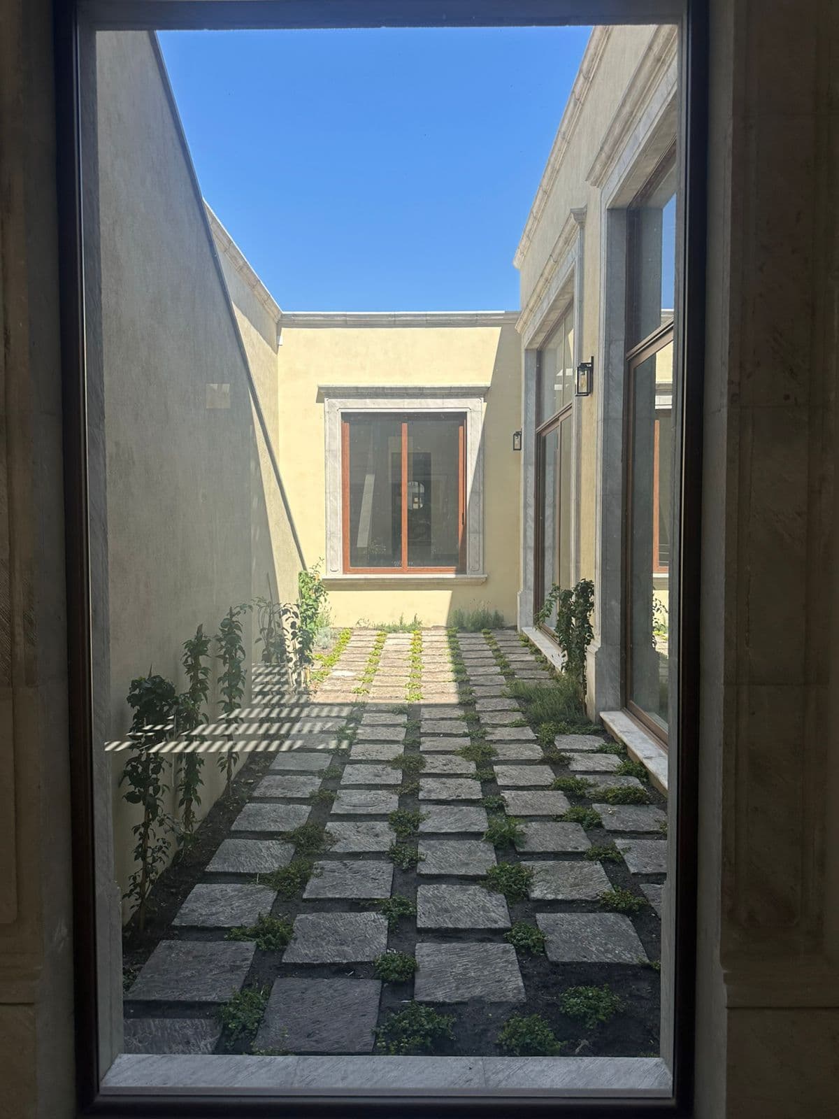 Casa Olivos — Residencial Malanquin la Mesa, San Miguel de Allende — photo 12 — serene courtyard, dappled sunlight, architectural elegance