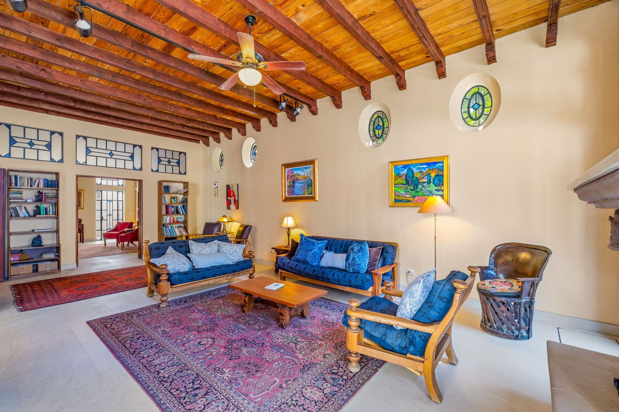 Casa Grande — Guadiana, San Miguel de Allende — photo 4 — rustic-elegant living with exposed beams