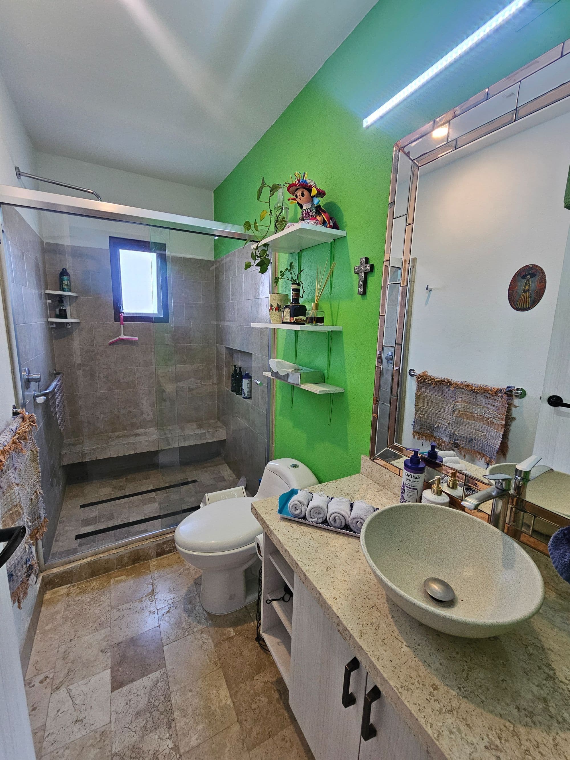 Condo Colores en Luminaria — La Luminaria, San Miguel de Allende — photo 6 — vibrant, contemporary spa-inspired bathroom