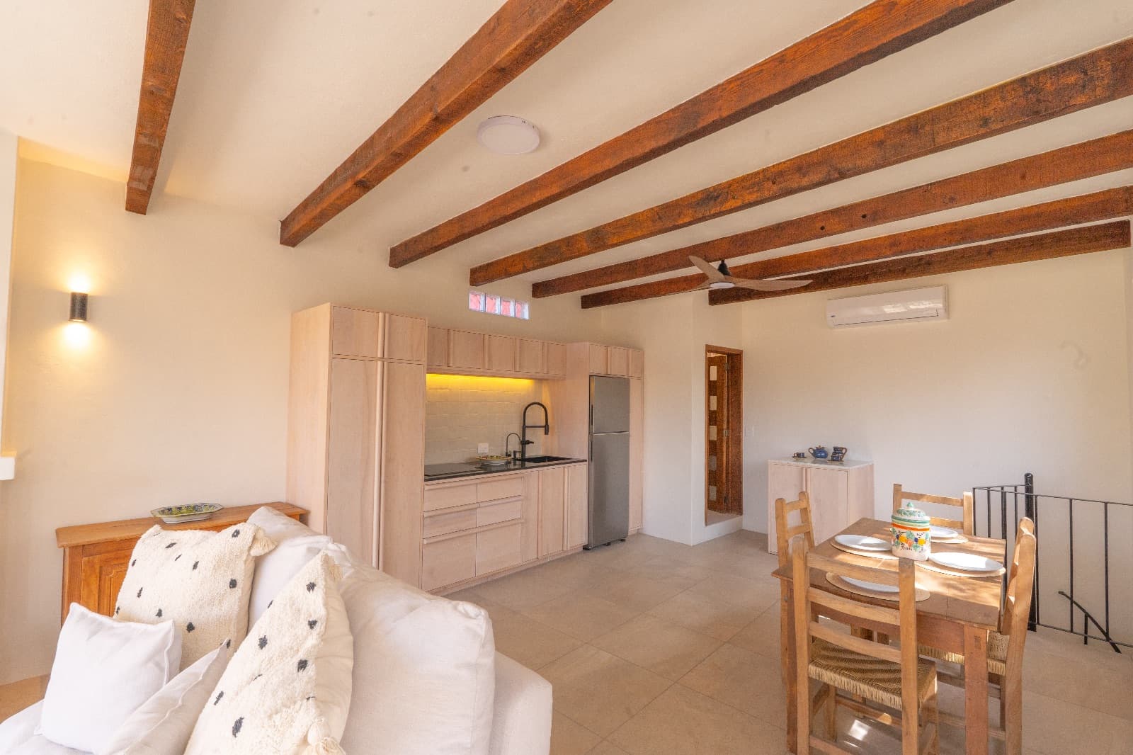 Condo del Sol — Guadalupe, San Miguel de Allende — photo 9 — rustic beams, modern comfort, open living