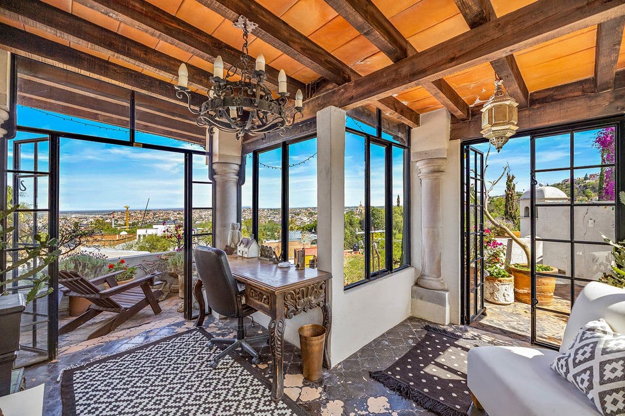 Casa Buho — Guadiana, San Miguel de Allende — photo 21 — panoramic skylight views, rustic-elegant architecture