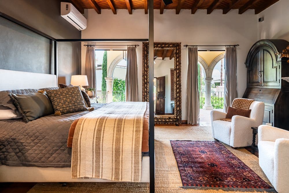 Casa Bella — Guadiana, San Miguel de Allende — photo 9 — elegant colonial bedroom with courtyard views
