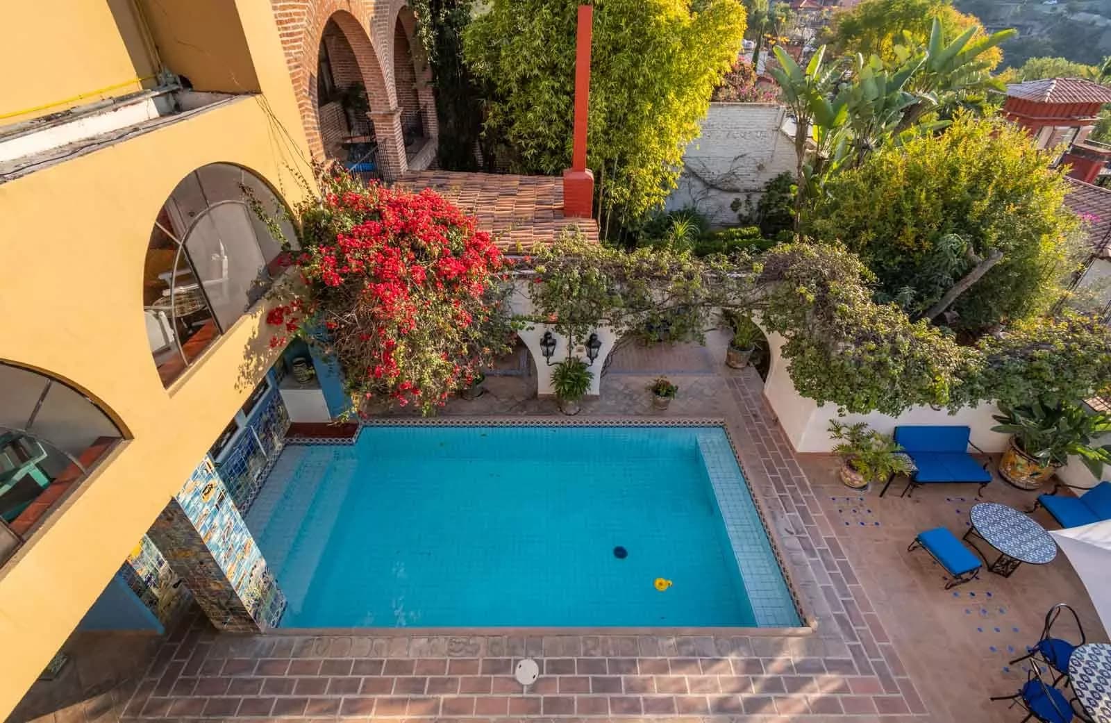 Villa Mariposa — Atascadero (Arcos de San Miguel), San Miguel de Allende — photo 16 — enchanting courtyard oasis, turquoise pool