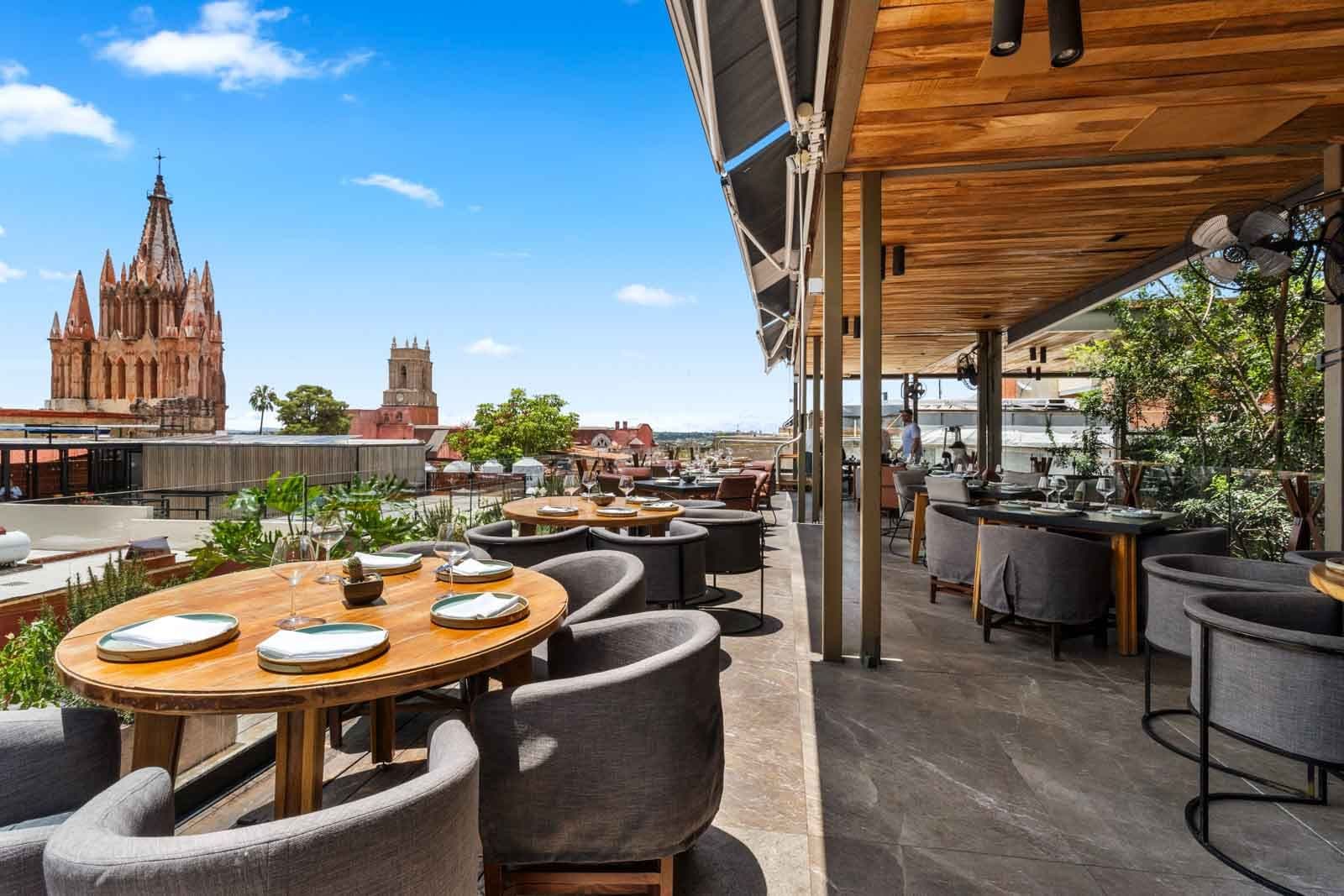 Sollano 18 — Centro, San Miguel de Allende — photo 13 — sophisticated rooftop dining with cathedral views