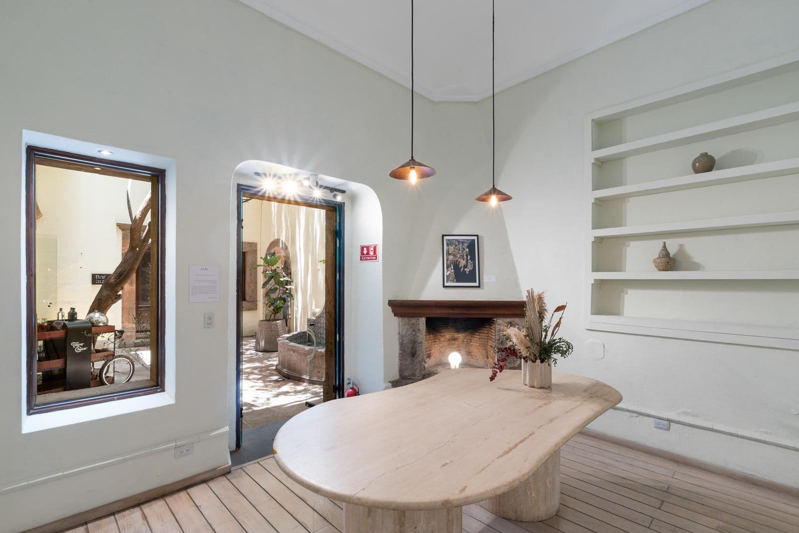 Sollano 18 — Centro, San Miguel de Allende — photo 2 — sophisticated gallery with fireplace views