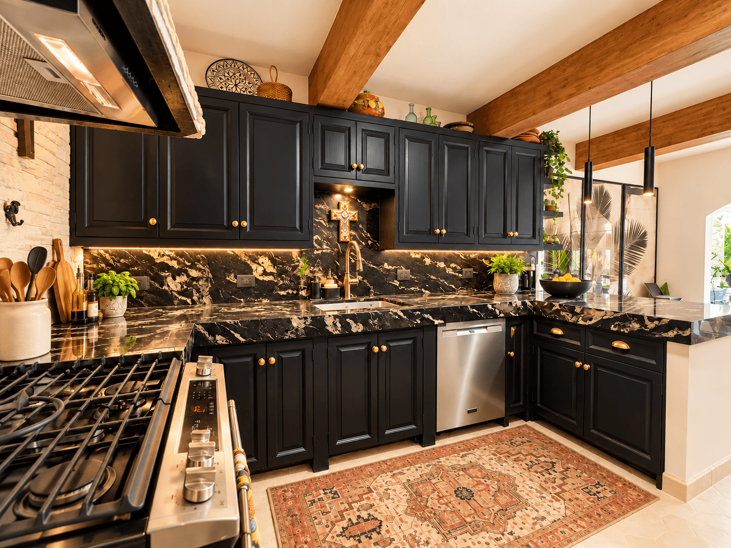 Casa Luna Blanca — San Antonio, San Miguel de Allende — photo 9 — luxurious contemporary kitchen, marble elegance
