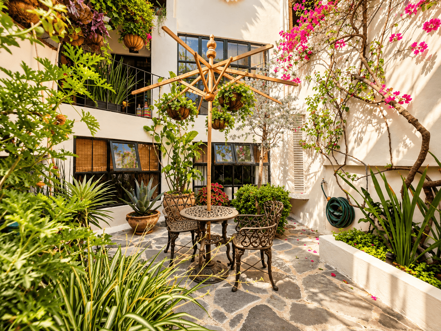 Casa Luna Blanca — San Antonio, San Miguel de Allende — photo 3 — enchanting courtyard oasis with blooming bougainvillea
