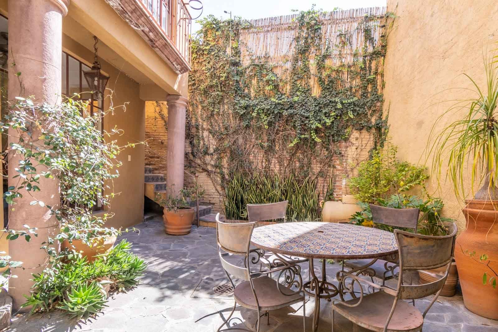 Casa las Nubes — San Antonio, San Miguel de Allende — photo 19 — enchanting courtyard with mature climbing vines