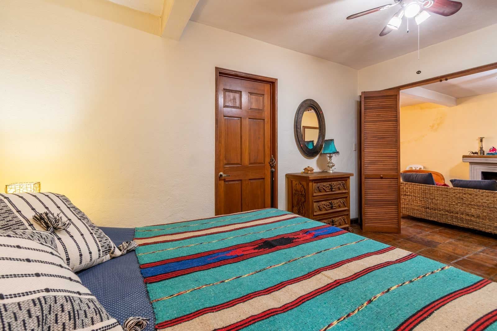 Casa las Nubes — San Antonio, San Miguel de Allende — photo 24 — authentic colonial bedroom, warm sunlight