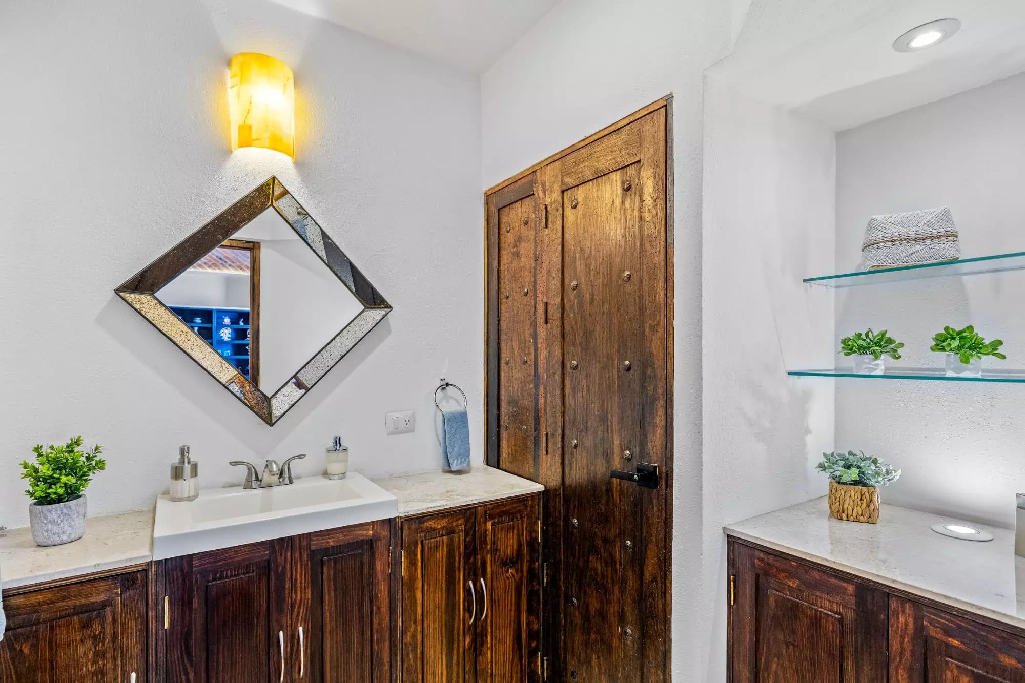 Casa del Foro — Balcones, San Miguel de Allende — photo 11 — artisanal rustic bathroom, contemporary elegance