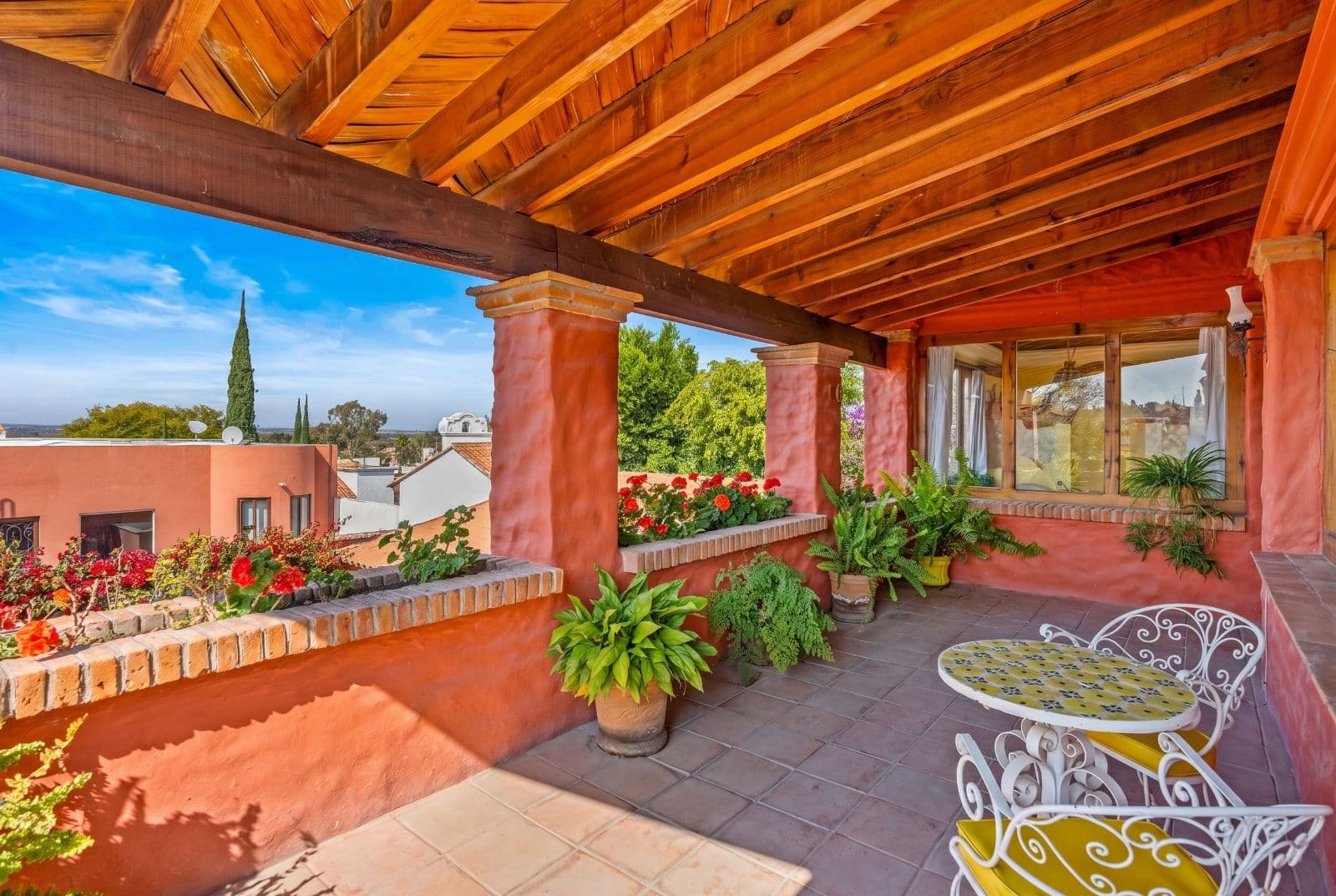 Casa Savia | A Private Garden Sanctuary in Los Frailes — Villa de los Frailes, San Miguel de Allende — photo 13 — rustic-chic terrace with panoramic valley views