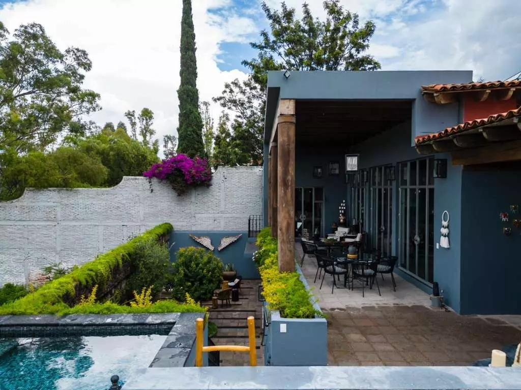 Casa Azul — Balcones, San Miguel de Allende — photo 18 — elegant courtyard with resort-style pool