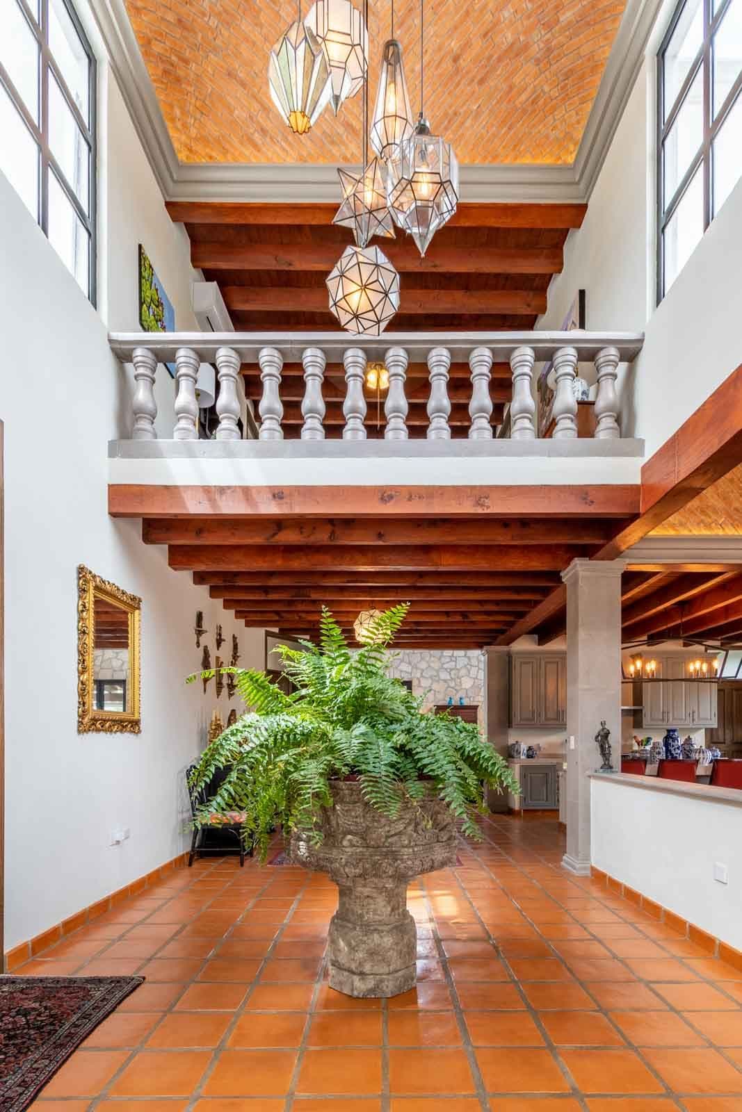 Casa Caterina — Las Campanas, San Miguel de Allende — photo 9 — soaring beams, geometric chandeliers, timeless elegance