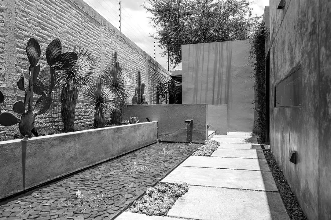 CASA SANCHEZ RENERO — Balcones, San Miguel de Allende — photo 5 — serene courtyard with sculptural desert landscaping