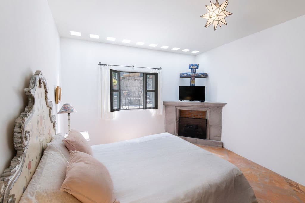 CASA TENERIAS — Centro, San Miguel de Allende — photo 12 — serene bedroom, luminous colonial charm