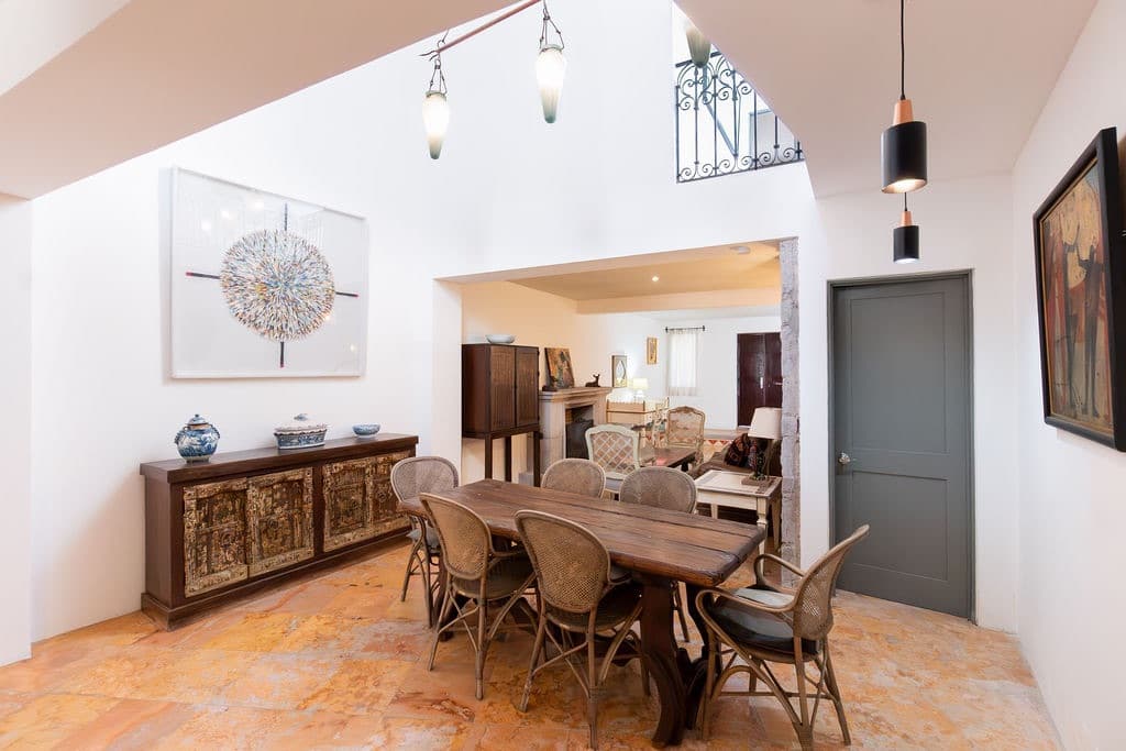 CASA TENERIAS — Centro, San Miguel de Allende — photo 3 — sophisticated dining with soaring ceilings