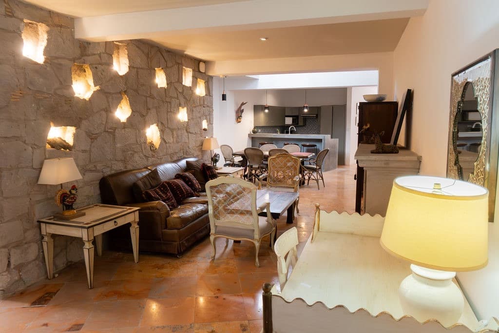 CASA TENERIAS — Centro, San Miguel de Allende — photo 8 — artfully lit stone living sanctuary